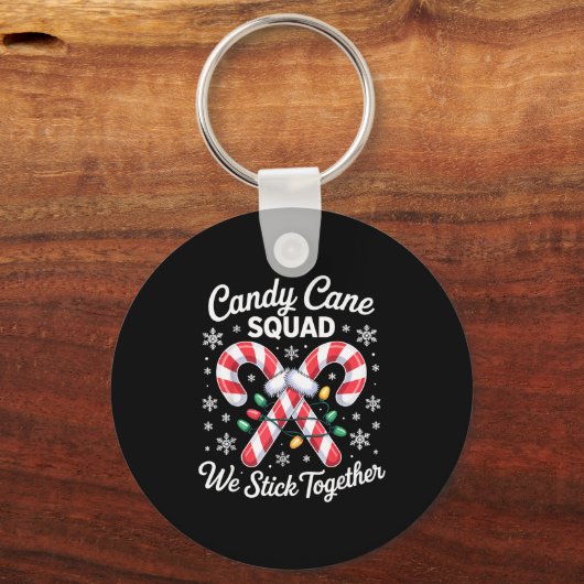 Candy Cane Squad Cute Christmas Matching Design Sleutelhanger (Voorkant)