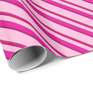 Candy Cane Strepen in Peppermint Roze Cadeaupapier