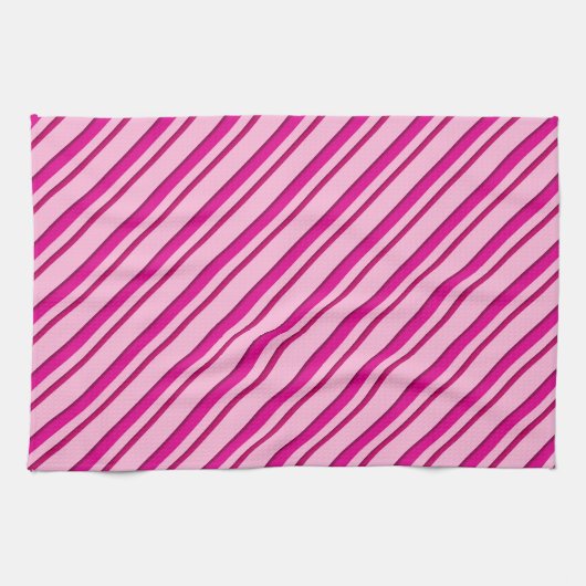 Candy Cane Strepen in Peppermint Roze Theedoek (Horizontaal)