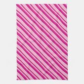 Candy Cane Strepen in Peppermint Roze Theedoek (Verticaal)