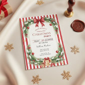 Candy Cane Stripe Christmas Party Invitation
