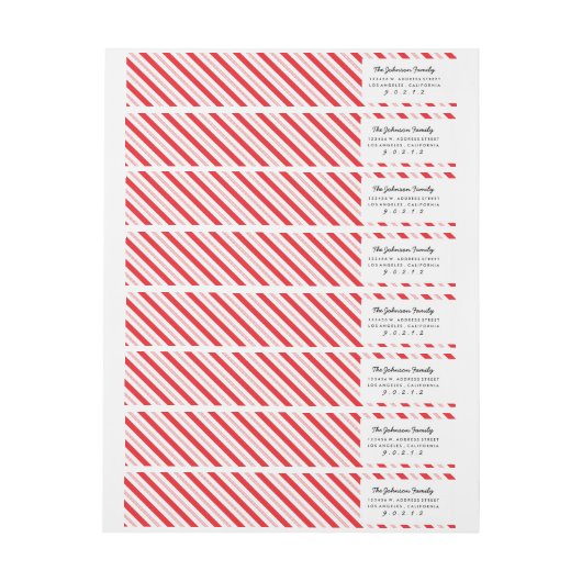 Candy Cane Stripe Christmas Skinny Labels (Vel)