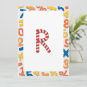 Candy Cane Stripe Flashcard R (Staand voorkant)