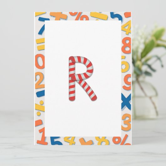 Candy Cane Stripe Flashcard R (Staand voorkant)