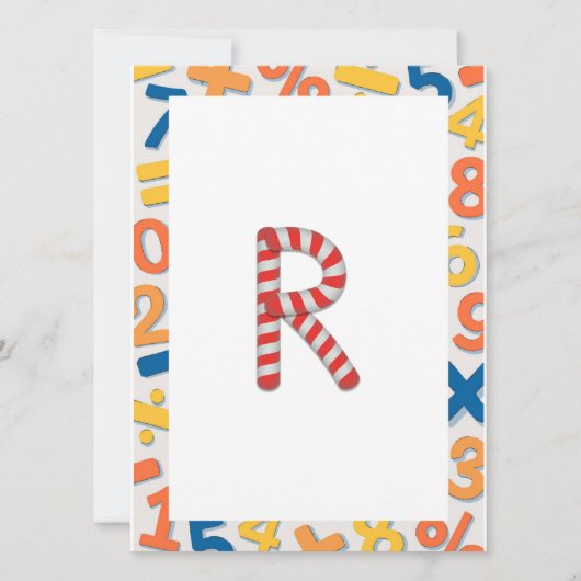 Candy Cane Stripe Flashcard R (Voorkant)