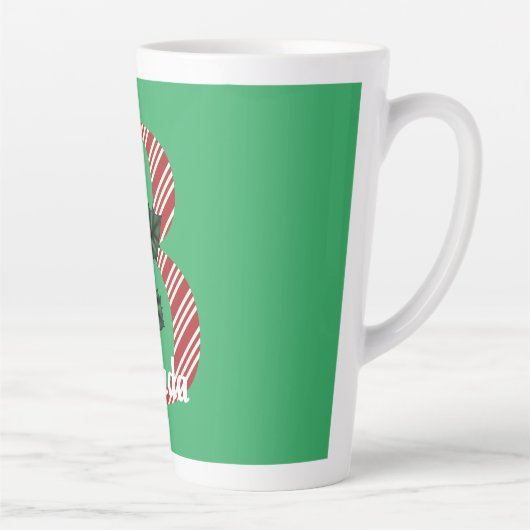 Candy Cane Stripe Letter B Large Kerstlatte Latte Mok (Rechts)
