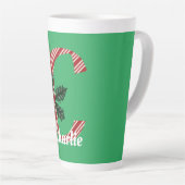 Candy Cane Stripe Letter C Grote Kerstmis Latte Mok (Rechterhoek)