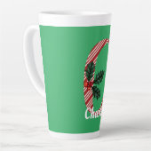 Candy Cane Stripe Letter C Grote Kerstmis Latte Mok (Linkerhoek)