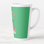 Candy Cane Stripe Letter C Grote Kerstmis Latte Mok (Rechts)