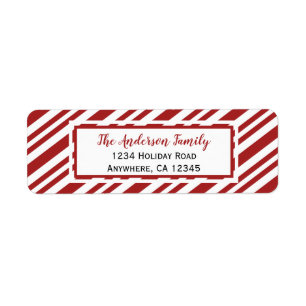 Candy Cane Stripe Retouradres Etiket