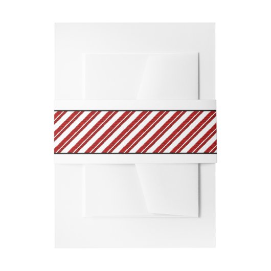 Candy Cane Striped Holiday Belly Band Uitnodigingen Wikkel (Voorkant Voorbeeld)