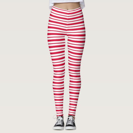 Candy Cane Striped Leggings (Voorkant)