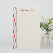 Candy Cane Stripes Briefpapier (Staand voorkant)