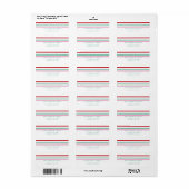 Candy Cane Stripes Christmas Retour Adres Label (Full Sheet)