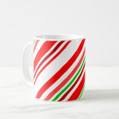 Candy Cane Stripes Diagonaal rood wit Koffiemok (Voorkant links)