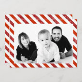 Candy Cane Stripes Foto Feestdagenkaart (Voorkant / Achterkant)