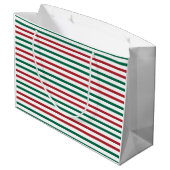 Candy Cane Stripes Groot Cadeauzakje (Achterkant Gekanteld)