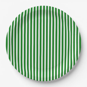 Candy Cane Stripes in kerstgroen en sneeuwwit Papieren Bordje