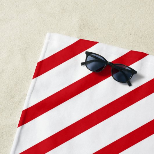 Candy Cane Stripes op het strand handdoek (In situ)