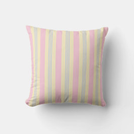Candy Cane Stripes - Pastel Pink, Blue & Yellow Kussen
