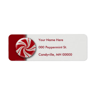 Candy Cane Stripes Peppermint Round Etiket