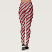 Candy Cane Stripes Red White Green Leggings (Achterkant)