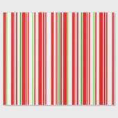 Candy Cane Stripes Red White Green Stripe Pattern Cadeaupapier (Vlak)