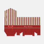Candy Cane Stripes Rijk Rood en Bow Bedankdoosjes (Uitgevouwen)