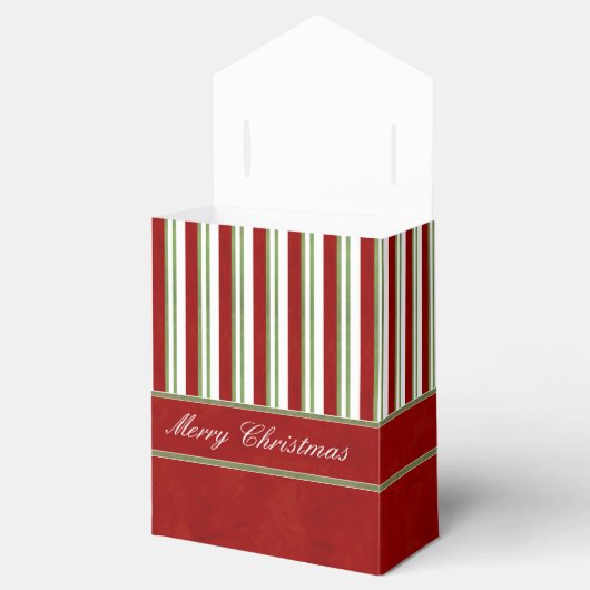 Candy Cane Stripes Rijk Rood en Bow Bedankdoosjes (Geopend)