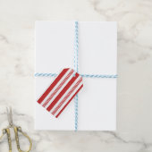 Candy Cane Stripes Rood en Wit Cadeaulabel (Met Touw)