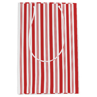 Candy Cane Stripes Rood en Wit Medium Cadeauzakje
