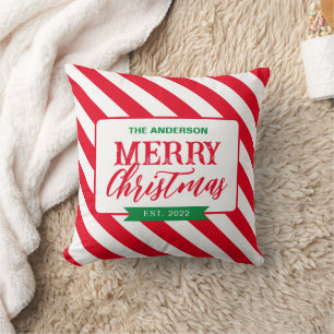 Candy Cane Strips Patroon Vrolijk Kerstfeest Kussen
