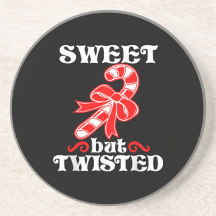 Candy Cane Sweet, maar twisted Funny Kerstmis Zandsteen Onderzetter