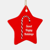 Candy Cane Sweet Prettige feestdagen Star Ornament (Rechts)