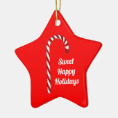 Candy Cane Sweet Prettige feestdagen Star Ornament (Links)