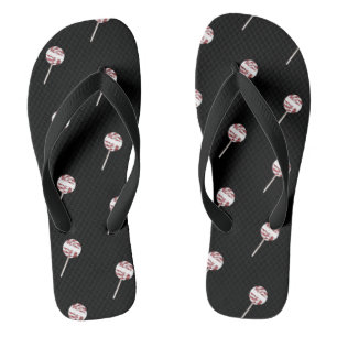 Candy Cane Swirl-kerstlollipop-patroon Teenslippers