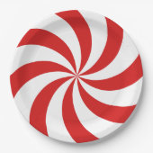 Candy cane swirl papieren bordje (Voorkant)