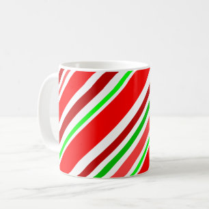 Candy Cane Swirl Rood Groen Wit Strepen Feestelijk Koffiemok