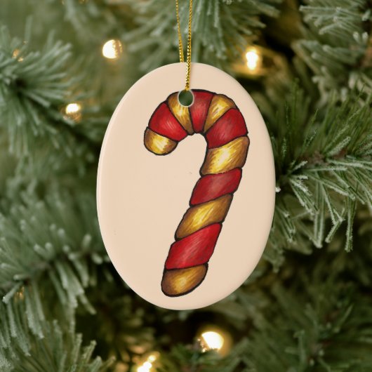 Candy Cane Twist Peppermint kerstkoekje Keramisch Ornament (Boom)