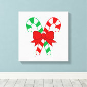 Candy Cane Verpakt Canvas Afdruk (Insitu (Houten vloer))