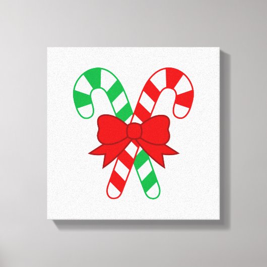 Candy Cane Verpakt Canvas Afdruk (Voorkant)