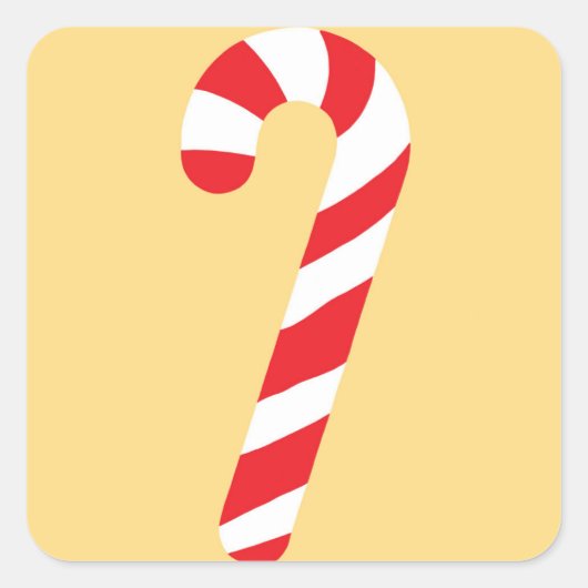 Candy Cane Vierkante Sticker (Voorkant)