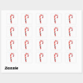 Candy Cane Vierkante Sticker (Vel)