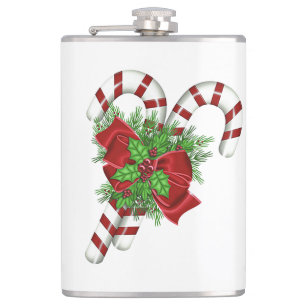 Candy Cane Vinyl Omwikkelde Flask Heupfles