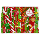 Candy Cane Voeg Names Christmas toe Groot Cadeauzakje (Voorkant)