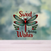 Candy Cane Wings Dragonfly Acryl Bord (Neutraal)