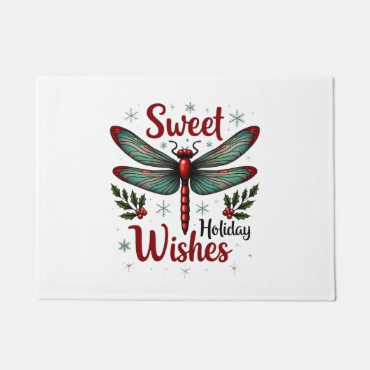 Candy Cane Wings Dragonfly Deurmat (Voorkant)