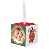 Candy Cane Wreath Photo Template Ornament (Achter hoekig)