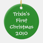 Candy Cane Yorkie Terrier Ornament (Achterkant)