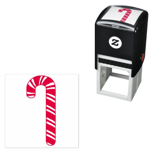 Candy Cane Zelf Inking Rubber Stamp Zelfinktende Stempel (In situ)